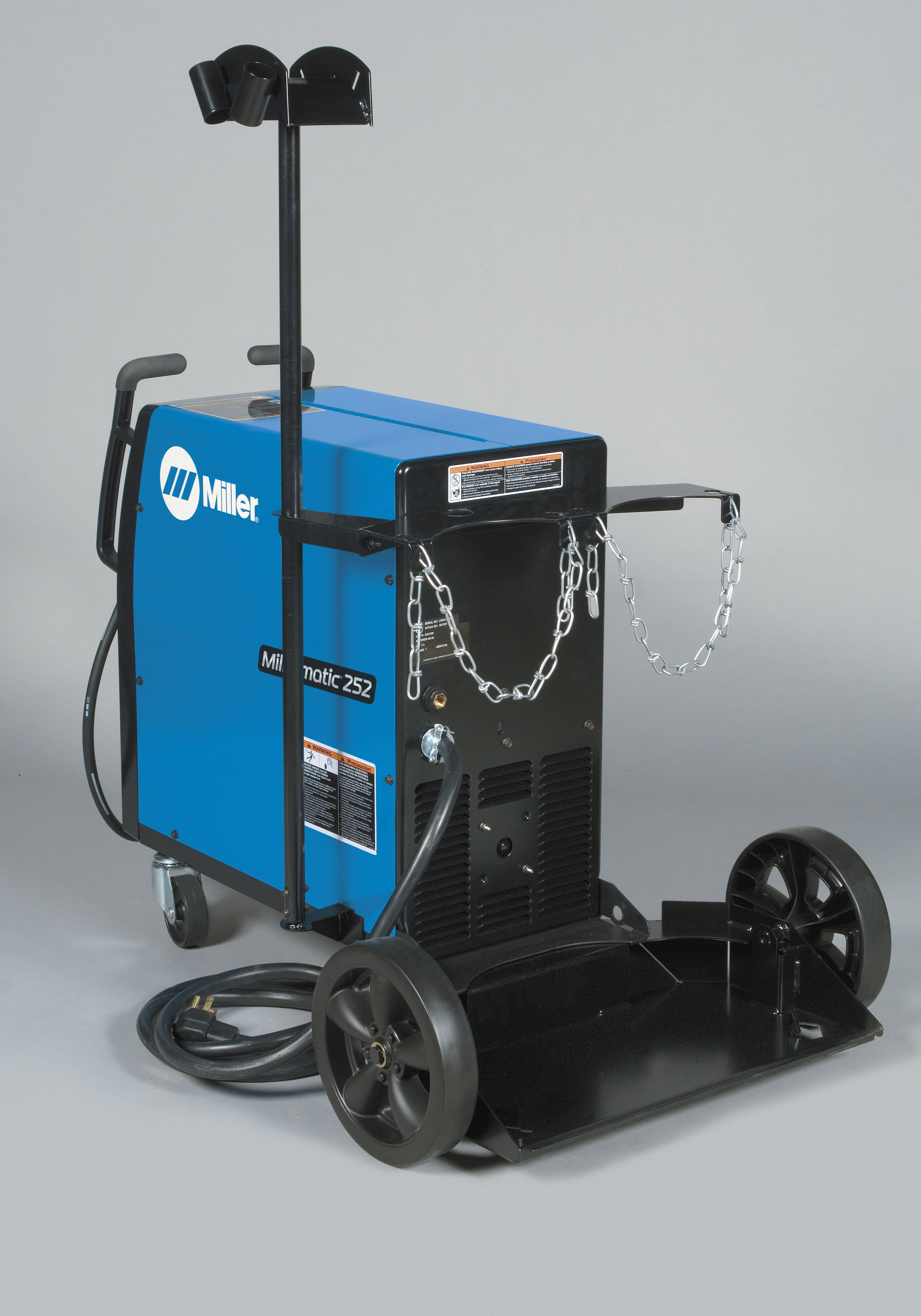 Miller Dual EZChange Low Cylinder Rack w/ Elevated Gun and Cable Rack Bemidji Welder's Supply